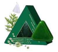 Nature Triangle Shampoo Bar, 120g Usman Grass Glutinous Rice Water Solid Shampoo Bar for Hair Care, Nature Seven Green Soap with Biota & Isatis Root, Deep Cleansing Organic Hair Oil Control (1pc)