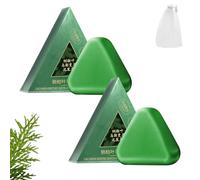 Nature Triangle Shampoo Bar - Care dei capelli a base di erbe, shampoo solido a base vegetale per la crescita dei capelli, con radice di foglie di biota e isatis, rafforza i cape-lli (2pcs)