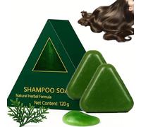 Nature Triangle Shampoo Bar,Natural Plant-Based Solid Shampoo,Nature Green Soap Shampoos,Cleansing & Nourishing Care for Healthy-Looking Hair,Strengthens Hair (2 Pcs)