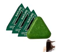 Nature Triangle Shampoo Bar, Naturale Seven Green Soap Shampoo, Usman Grass Green Soap, Calmante Rinforzante Capelli, per Donna e Uomo