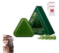 Nature Triangle Shampoo Bar，Nature Seven Green Shampoobar，Natural Cypress Leaf Usman Grass Solid Shampoo Bar，Refreshing Oil Control Reduces Hair Thinning，Strengthening Anti-Breakage (1PCS)