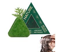 Nature Triangle Shampoo Bar, Nature Seven Green Soap Shampoo, shampoo solido naturale a base di erbe, cura detergente e nutriente delicato per capelli dall'aspetto sano