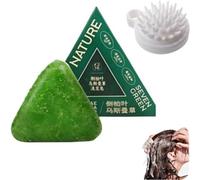 Nature Triangle Shampoo Bar, Nature Seven Green Soap Shampoo, shampoo solido naturale a base di erbe, cura detergente e nutriente delicato per capelli dall'aspetto sano