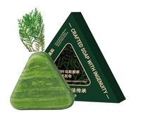Nature Triangle Shampoo Bar, Nature Seven Green Soap Shampoo, shampoo solido naturale a base di erbe, cura detergente e nutriente delicato per capelli dall'aspetto sano