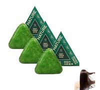 Nature Triangle Shampoo Bar, Nature Seven Green Soap Shampoo, Usman Grass hampoo Bar,Natural Herbal Hair Care, lenitivo e rinforzante per capelli di donne e uomini (2PCS) (3 PCS)