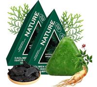 Nature Triangle Shampoo Bar, Nature Seven Green Soap Shampoo, Usman Grass Herbal Bar, Calming & Strengthens Hair, Control Oil and Remove Dandruff, for All Hair Types (2PCS)