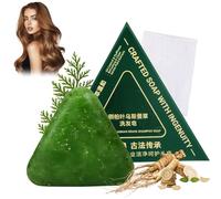 Nature Triangle Shampoo Bar Nature Usman Green, shampoo solido vegetale, pulizia delicata e nutriente, per donne e uomini, rafforza i capelli lisci
