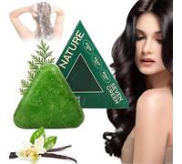 Nature Triangle Shampoo Bar - Sapone Solido Naturale Per Capelli Con Green Soap E Erba Di Usman, Detersione Delicata, Rinforza I Capelli, Riduce Il Crespo, Per Uomini E Donne (1PCS)