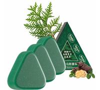Nature Triangle Shampoo Bar, Usman Grass Shampoo Bar, Nature Seven Green Soap Shampoos, Rich Lather, Travel-Friendly for All Hair Types, Gentle on Hair & Scalp (3Pcs)