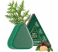 Nature Triangle Shampoo Bar, Usman Grass Shampoo Bar, Nature Seven Green Soap Shampoos, Rich Lather, Travel-Friendly for All Hair Types, Gentle on Hair & Scalp (1Pcs)