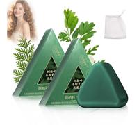 Nature Triangle Shampoo Bar, Usman Grass Shampoo Bar, Shampoo solido a base vegetale naturale, Schiuma ricca, Adatto ai viaggi per tutti i tipi di capelli, Delicato su capelli e cuoio capelluto (2PC)
