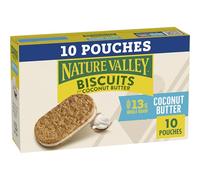 Nature Valley Panini con biscotti al burro di cocco, 10 ct, 14 once | Biscotto al cocco tostato con ripieno cremoso di cocco, 13 g di cereali integrali per porzione, senza aromi artificiali