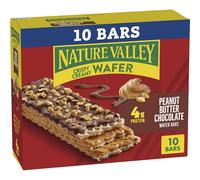 Nature Valley Waffle Bar Burro di Arachidi Aromatizzato al Cioccolato Snack 10 Barrette 370ml
