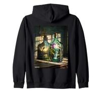 Nature vs Industry | Graphic Contrast per l'ambiente Felpa con Cappuccio