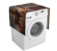 Nature Wild Animal Deers Copertura per lavatrice con tasche portaoggetti Rondella Asciugatrice Top Copertura antipolvere 137,9 x 52,1 cm Frigorifero Cucina Cuscinetti protettivi Decorazione per la