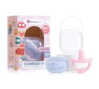 NatureBond Succhietto per neonati Succhietto in silicone Binky succhietto per neonati 2 in 1 | Ultra leggero senza BPA | Copertura igienica gratuita | (0-6 Mesi, rosa e lavanda)
