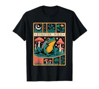 Naturecore Rana Fungo Cottagecore Fantasy Night Scene Maglietta