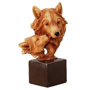 Naturecraft - Statuetta ornamentale in resina effetto legno, motivo: lupi