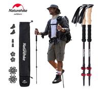 Naturehike 2 pezzi bastoncini da trekking bastone da passeggio nordico portatile ultraleggero bastoncini da arrampicata telescopici per esterni bastone da escursionismo da campeggio