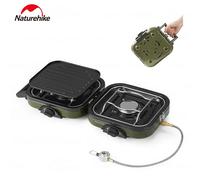 Naturehike Fornello a gas da campeggio Testa a due fuochi 2300W Ultraleggero portatile pieghevole Picnic all'aperto BBQ Padella antiaderente Pentole
