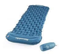 Naturehike Materassino da Campeggio Autogonfiante 6,5 cm Di spessore con Cuscino Materassino Gonfiabile Ultraleggero Pieghevole per Campeggio All'aperto con Pompa a Pedale (Blu)