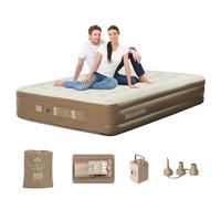 Naturehike Materasso Gonfiabile Doppio con Pompa Integrata Ricaricabile - 198x152x38cm Letto Gonfiabile Autogonfiante per Campeggio e Casa - Materassino Campeggio Portatile e Resistente fino a 300 kg