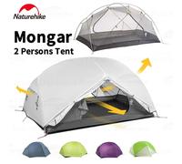 Naturehike Mongar Tenda per 2 persone Tenda da viaggio portatile ultraleggera da campeggio impermeabile professionale in nylon 15D/20D con tappetino 20D Gray