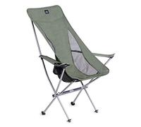 Naturehike Sedia Pieghevole da Esterno Portatile Ultraleggera per Campeggio, Pesca, Arrampicata, Giardino e Festa - Verde L con Portabicchieri