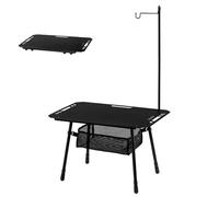 Naturehike Simple Star H02 Tactical Table Multifunzionale Tavolo da Campeggio Pieghevole Outdoor con Tasca a Rete Alta Portata (50 kg), Adatto per Campeggio, Pesca, Picnic (Single-panel - Black)