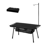 Naturehike Simple Star H02 Tactical Table Multifunzionale Tavolo da Campeggio Pieghevole Outdoor con Borsa a Rete, Alta Portata (50 kg), Adatto per Campeggio, Pesca, Picnic (Tri-Fold - Black)