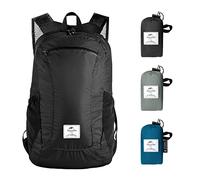 Naturehike Zaino pieghevole ultraleggero Zaino impermeabile in nylon 30D Zaino da escursionismo da 18 litri Adatto per passeggiate, trekking, ciclismo, sport, viaggi brevi Nero