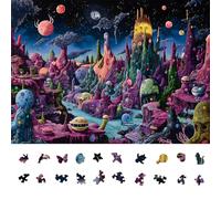 Naturelish Monster Planet Puzzle per adulti 1000 pezzi, puzzle che si illumina al buio, difficile impegnativo puzzle unico per adulti, 6 colori sul retro, dimensioni del puzzle 26,6 x 19,2