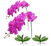 NatureMan 2 pezzi Artificiali Orchid Stems Real Touch Simulazione Phalaenopsis Rami 9 Grandi Fioriture 42 Pollici Alto per la Decorazione Della Festa di Nozze Della Casa (Viola)
