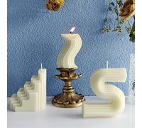 NatureMan 3 candele estetiche Twist Candele minimaliste geometriche a forma di U, a forma di S e triangolo, candele decorative artistiche