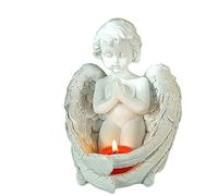 NatureMan Angelo in preghiera portacandele, statua di angelo di preghiera, decorazione per la casa e il giardino, per Natale, chiesa, battesimo, collezione angelo statuetta