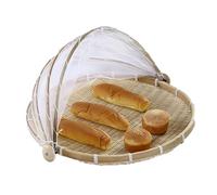 NatureMan Cesto portaoggetti in bambù, rotondo, beige, 30 cm, stile rustico/casale, leggero, chiusura con coulisse, uso esterno