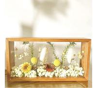 NatureMan Cornice portafoto in legno double-face, in plexiglass ad alta definizione, scatola portaoggetti fai da te, adatta per fiori secchi, campioni, artigianato (colore legno)