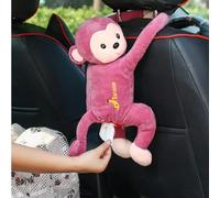 NatureMan Creativity - Scatola porta fazzoletti di carta a forma di scimmia, per riporre fazzoletti di carta, asciugamani, per auto, casa, bagno, accessori (rosso rosa)