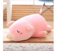 NatureMan Cuscino in peluche a forma di maialino, rosa, morbido, da abbracciare, divertente, simpatico maialino, giocattolo per Natale, compleanno, fidanzata, regalo (55 cm)