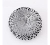 NatureMan Cuscino rotondo per divano da 34,8 cm in velluto di colore puro per decorazione della casa, cuscino rotondo pieghettato, cuscino di zucca, adatto per la decorazione della casa, del letto