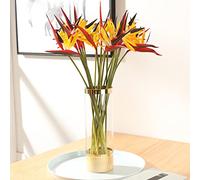 NatureMan Fiori artificiali Uccello del Paradiso da 50 cm, fiori tropicali hawaiani Strelitzia verde, per decorazione casa, giardino, ufficio, veranda, matrimoni, 10 pezzi (giallo)