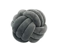 NatureMan Morbido cuscino rotondo con nodo, cuscino decorativo per la camera dei bambini, cuscino in peluche rotondo fatto a mano, calmante antistress, diametro 28 cm (grigio scuro)