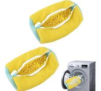 NatureMan Set di 2 sacchetti per scarpe da bucato, per lavatrice e asciugatrice, riutilizzabili per la maggior parte dei tipi e dimensioni di scarpe (giallo)