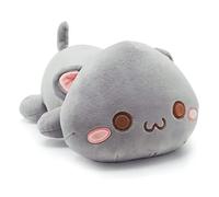 NatureMan Simpatico peluche a forma di gattino, morbido cuscino a forma di gatto, per bambini, colore grigio