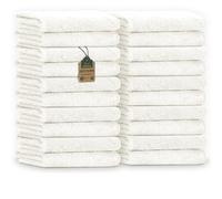 NatureMark Set di 20 asciugamani per ospiti in spugna, 30 x 50 cm, 100% cotone, crema naturale