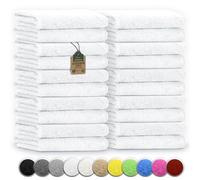 NatureMark NM - ht0711 Confezione Risparmio da 20 pz Frottier Bagno ospite, 30 x 50 cm, 100% Cotone Bianco