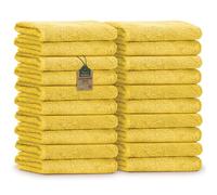 NatureMark Asciugamani Ospite - Confezione da 20 (30x50 cm), 100% Cotone, Certificati OEKO-TEX, Morbidi, Assorbenti e Facili da Lavare - Per Bagno, Ospiti & Spa - Giallo