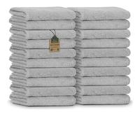 NatureMark Confezione risparmio da 20 asciugamani in spugna, 30 x 50 cm, 100% cotone, colore: Argento grigio