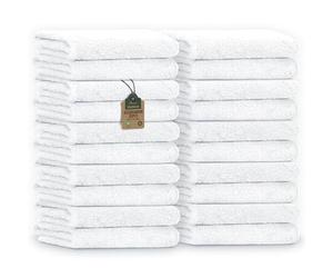 NatureMark Asciugamani Ospite - Confezione da 20 (30x50 cm), 100% Cotone, Certificati OEKO-TEX, Morbidi, Assorbenti e Facili da Lavare - Per Bagno, Ospiti & Spa - Bianco