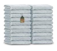 NatureMark Asciugamani ospiti, confezione da 20 (30 x 50 cm), 100% cotone, certificato Oeko-TEX, morbidi, assorbenti e facili da pulire, per bagno, ospiti e spa, blu primavera